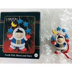 Carlton Cards North Pole Moon and Stars Little Heirloom Treasures Ornament BOX